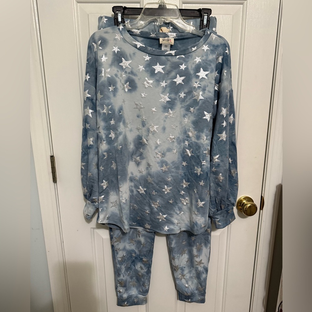 BiBi Blue Star Print Lounge Set *NEW WITHOUT TAGS* - Picture 3 of 13